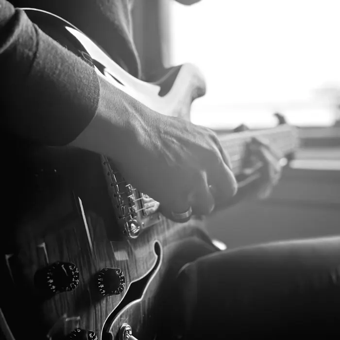 Electric guitar close up