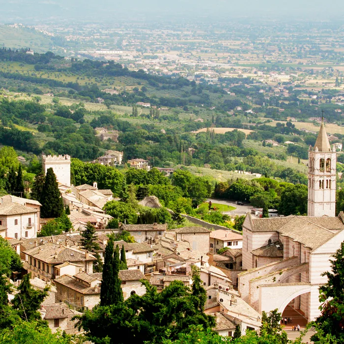 Assisi and the valley seen from above