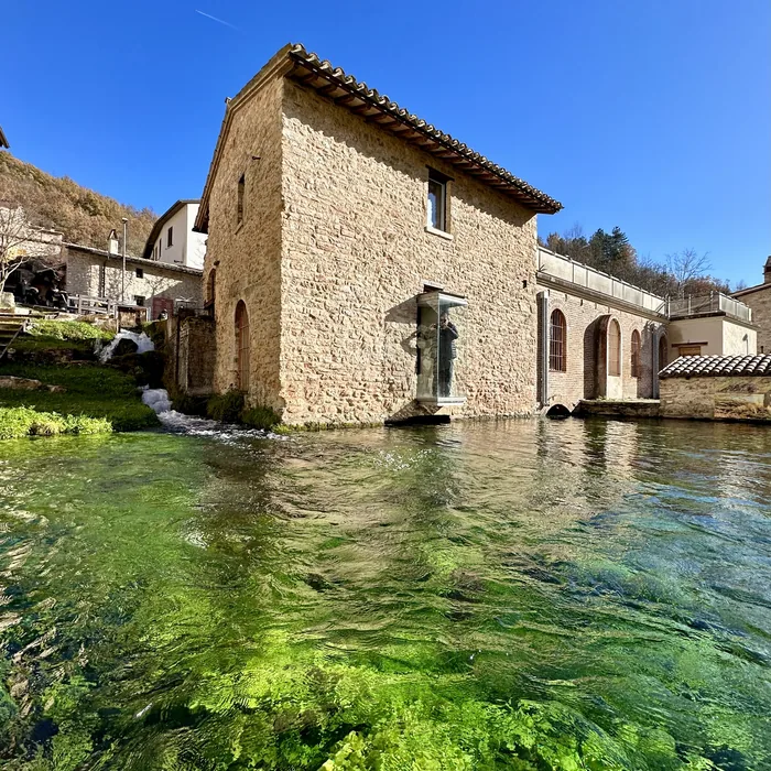 Stone houses over running water in Rasiglia